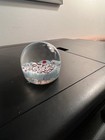 Small Millefiori Clear Glass 1.5” Paperweight Red Blue White — photo 7