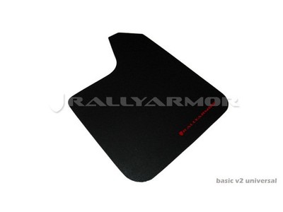 Rally Armor Universal (No Hardware) Basic Black Mud Flap w/ Red Logo