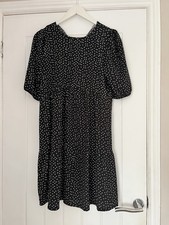 Womens Maternity Black Polka Dot Dress Size 12 Worn Once Excellent Condition
