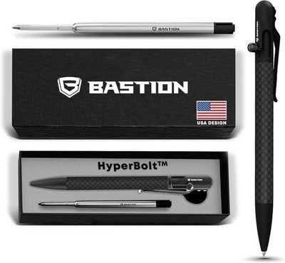 BASTION Slim Titanium Bolt Action Ballpoint Pen | Alloy EDC Pocket Mens Gift