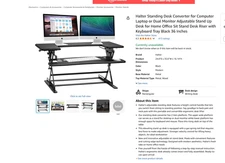 Halter Height Adjustable Pre-Assembled Standing Desk Converter