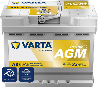 VARTA Automotive DYNAMIC AGM (A8) 12V 60Ah 680A - Nassbatterie Für Start-Stopp S