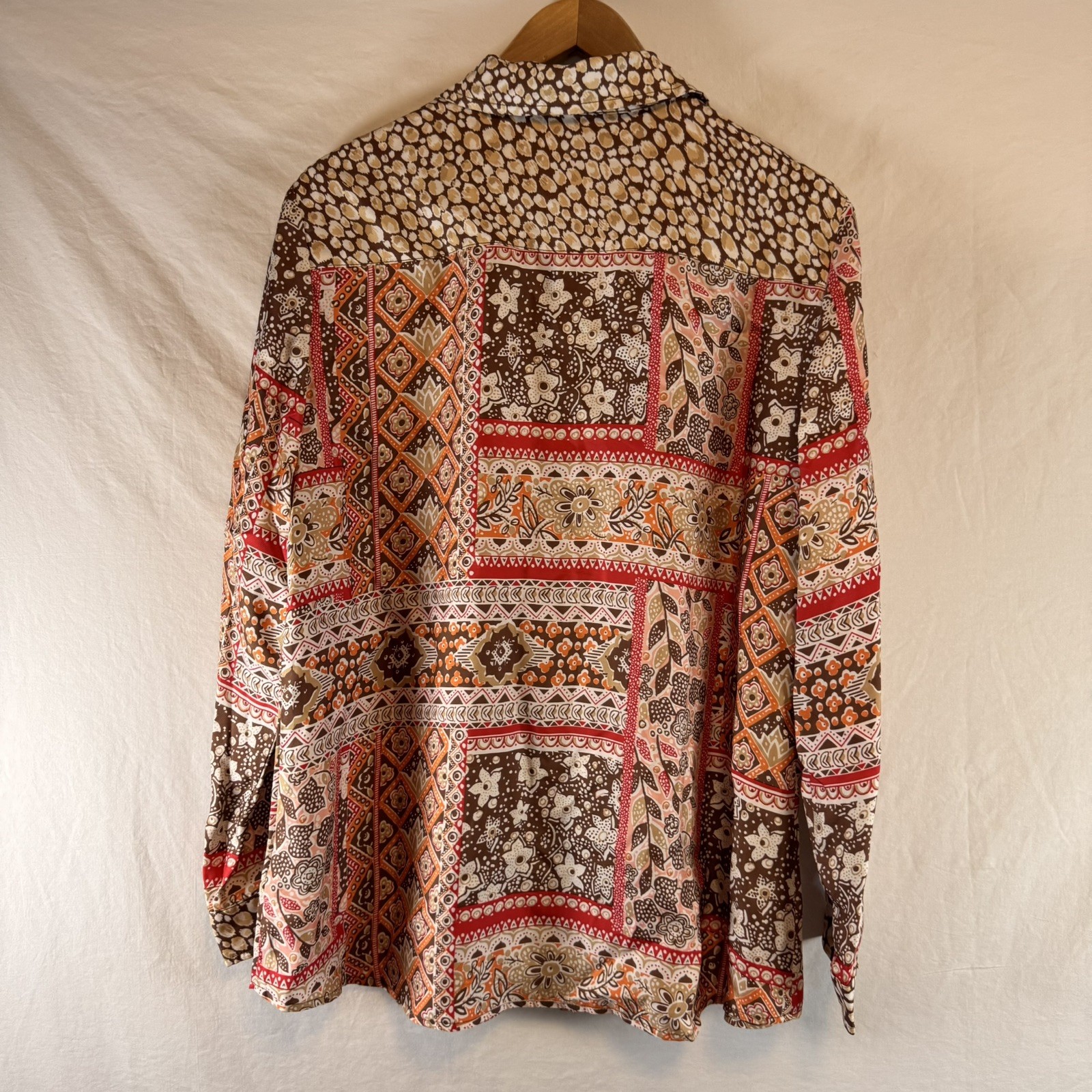 J McLaughlin Darcey Silk Blend Patchwork Button U… - image 2