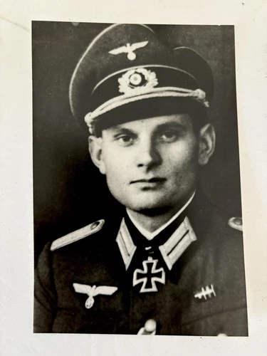 FRITZ BIRNBAUM Signed Photo Knight's Cross Germany WW2 Luftwaffe Panzer Badge