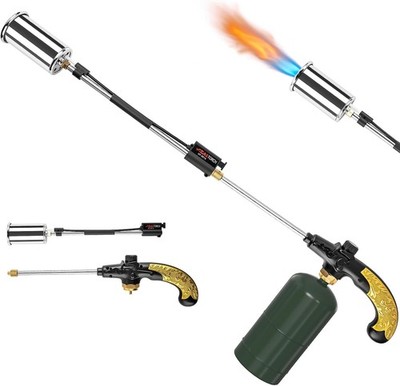 Propane Torch Weed Burner, Adjustable Flame Thrower with Detachable Handle, Blow