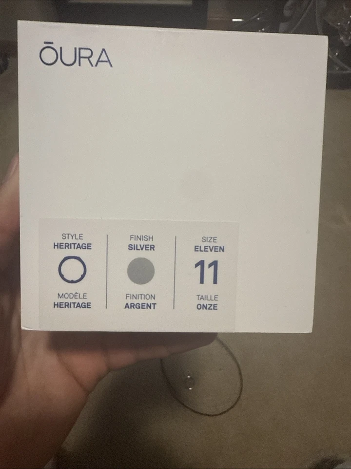 Oura Ring Gen 3 Heritage Black/Silver, Size 11 - Image 3 of 3