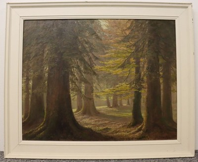 Gemälde Anton Pech Zwiesel Bayerischer Wald Waldinneres - SELTEN
