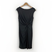 Lauren Ralph Lauren NWT Twist Front Jersey Dress Womens 12 Graphite Gray $124