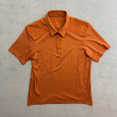 Arcteryx A2B Polo Shirt Large Men's Wool Blend Short Sleeve Snap