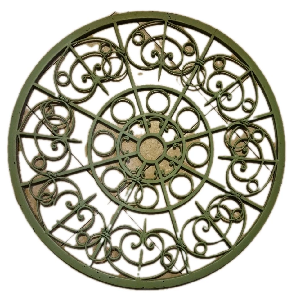 VTG Wrought Iron Candle Holder Hanging Wall Sconce 27"Round Hold 9 Voti Candles - Image 3 of 4