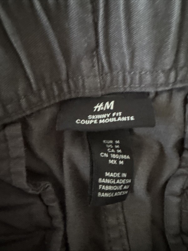 H&M Size Medium Skinny Fit Men's Gray Cargo Pants