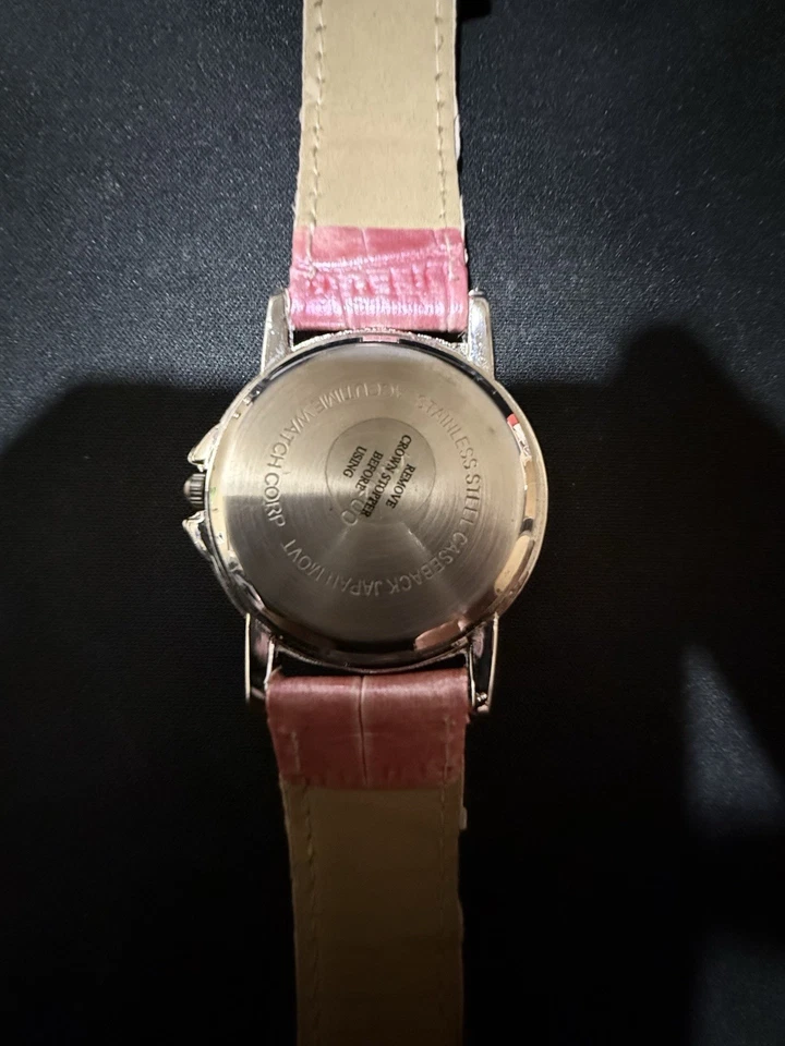 Reloj de cuarzo Accutime Flamingo - Correa rosa, esfera de diamantes de imitación Foto 4 de 4