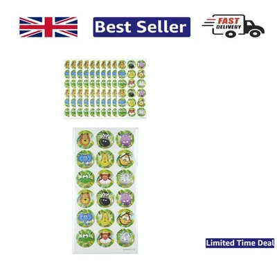 Assorted Jungle Animal Stickers - 180 Pieces for Crafts, Rewards & Party Favors - Image 1 of 2