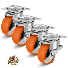 Caster Wheels, 2 Inch Casters Set of 4, Heavy Duty Casters with Brake Locking