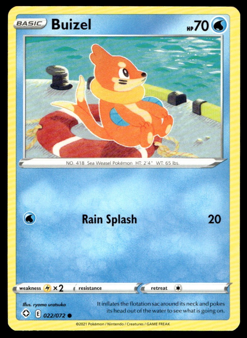 Buizel 22/72 Pokemon Card Shining Fates Common 70 HP Near Mint DP