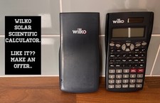 WILKO Solar Powered Sceientific Calculator with Case - Fully Working.