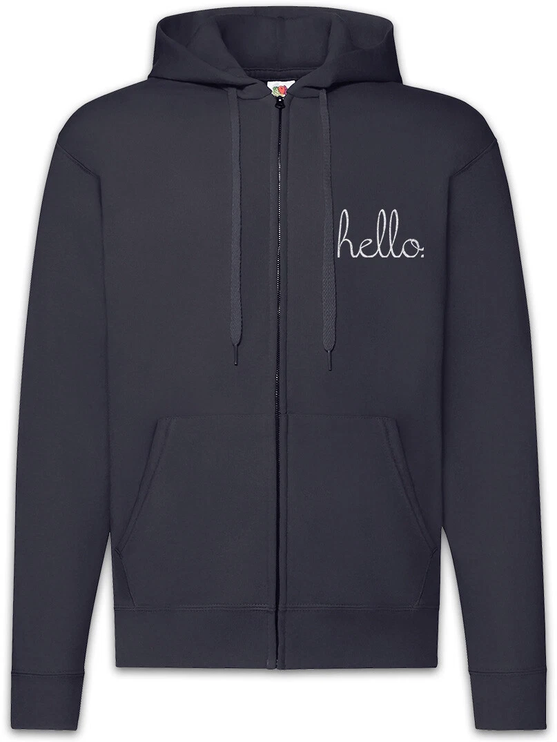 Hello II Zipper Hoodie Fun Geek Nerd Computer Scientist Social Interaction