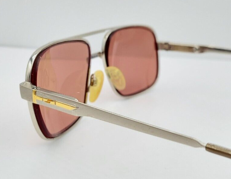 Vintage Safilo Gold Silver Pilot Metal Sunglasses Italy FRAMES ONLY View 5