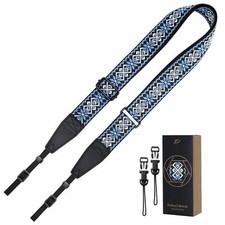 Adjustable Camera Strap - 1.5" Full Grain Leather Ends Camera Straps for Phot...