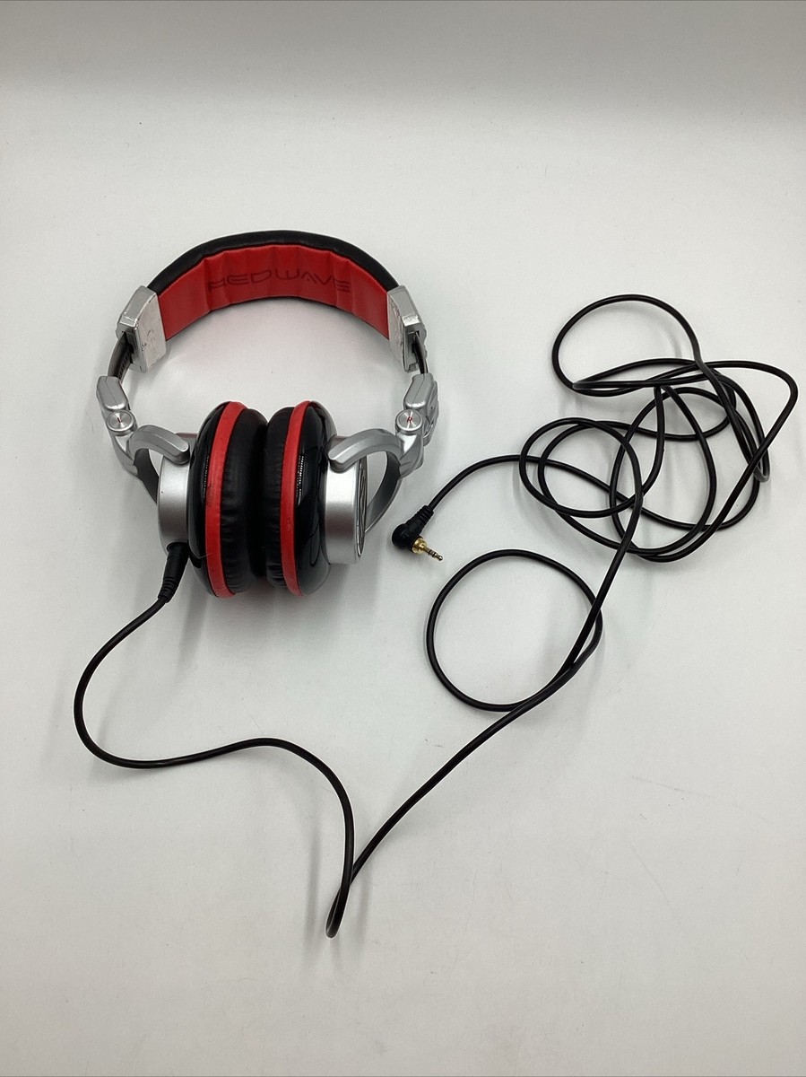 NUMARK Red Wave DJ Over-Ear Professional Headphones Silver Red