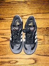 Adidas Kid  s Samba Black Athletic Tennis Shoes Striped Size 2 Boys Soccer