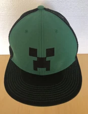Flat Fitty By JINX Minecraft Creeper Baseball Hat Gamers Cap Green Youth Size