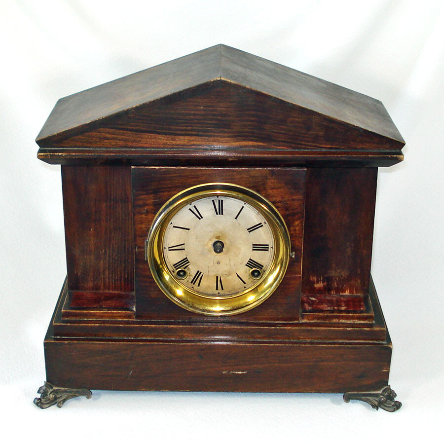 Ansonia Antique Wood Mantle Clock for Parts or Repair | eBay