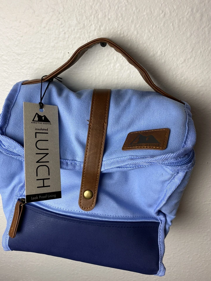 Fiambrera de lona vertical aislada Arctic Zone azul modelo raro AGOTADA NUEVA CON ETIQUETAS Foto 2 de 4