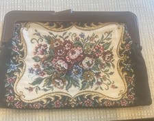 Vintage Tapestry Fabric Floral Clutch Boho Hippie Purse
