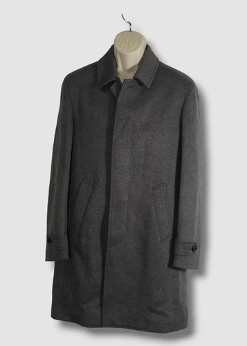 $1695 Colombo Men's Gray Wool Dream Trench Coat Jacket Size EU 50/US 40 - product listing photo