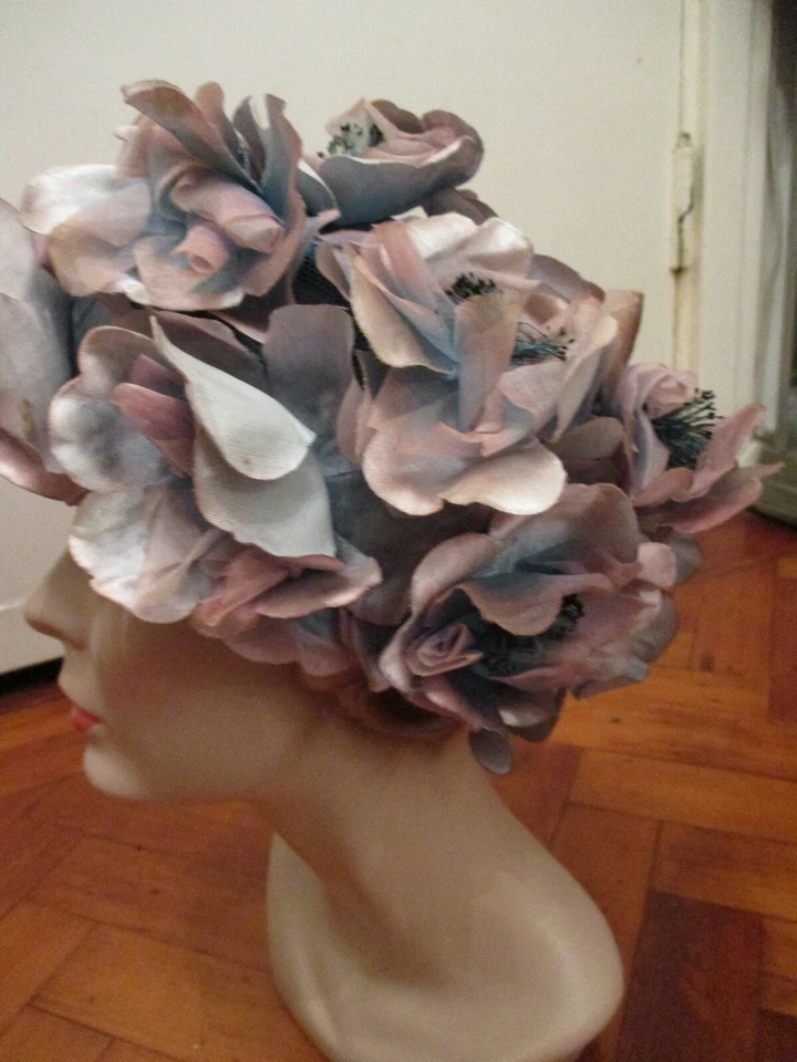 SOMBRERO FLORAL DE COLECCIÓN AÑOS 60 Foto 2 de 4