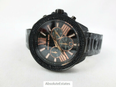 NEW Michael Kors Wren Black Chronograph Crystal Watch Unisex  display picture 1