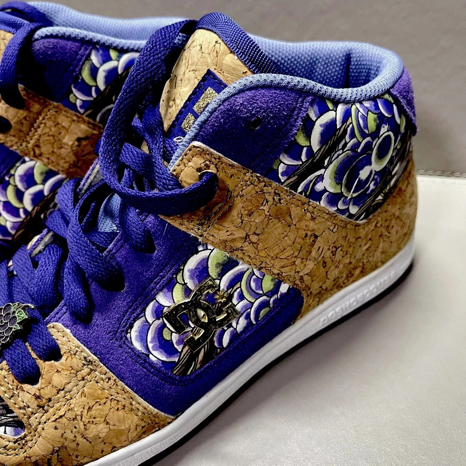 DC Skateboard Shoes Women’s Grape Purple Cork Size 8/EUR39 Manteca Like New - Image 3 of 4