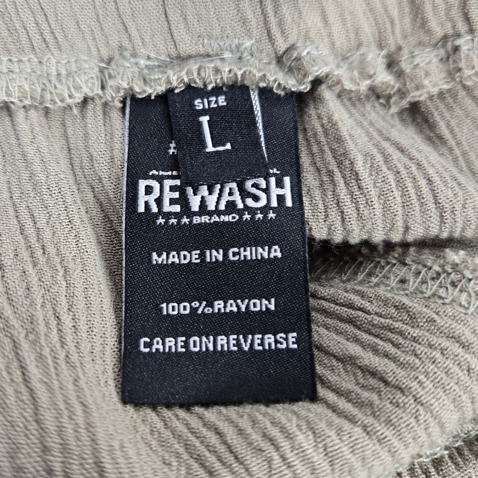 Rewash Gauze Pants Split Leg Wide Leg Flowy Comfy Casual Olive Green L Boho Chic