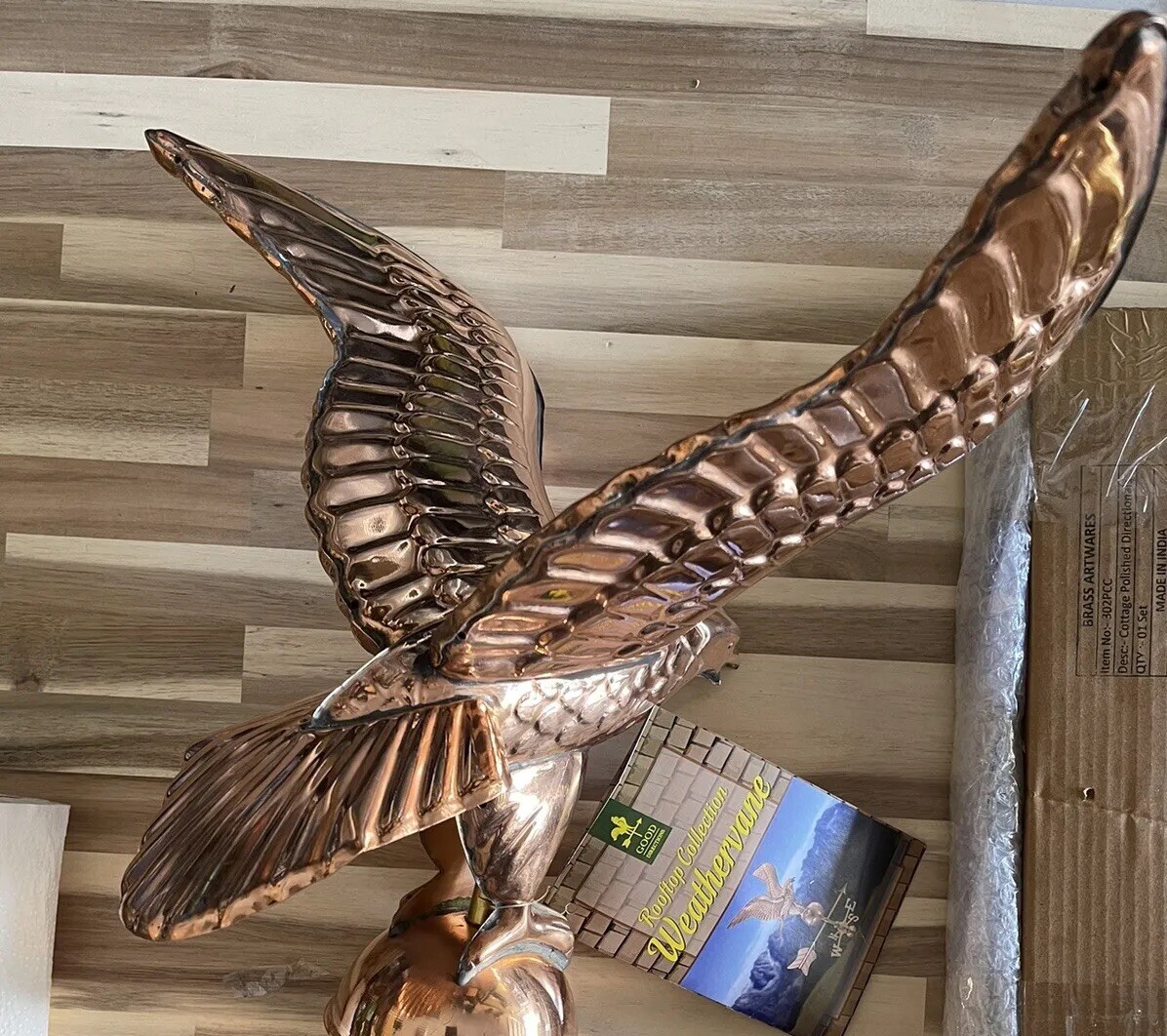 Good Directions Eagle Weathervane Solid Pure Polish Copper Roof Mount