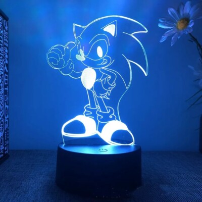 Sonic Night Light Hedgehog LED Lamp Decoration 16 Colors with Remote Control 