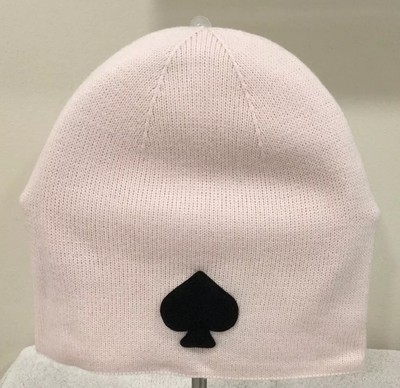 Kate Spade Fuchsia Knit Beanie with Black Spade KATE SPADE NEW YORK Cable Knit Black Velvet Bow Beanie  main image 4
