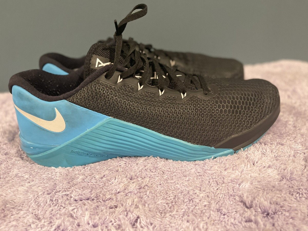 Nike Metcon 5 Shoes Mens Size 7.5 Black Blue Mesh Training Sneakers AQ1189-040 Nike Metcon 5 Mens Black Blue Athletic Training Shoes Men  main image 2