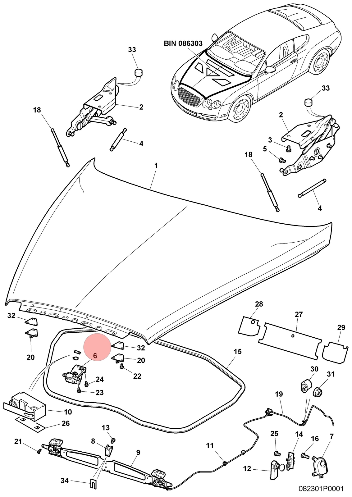04-13 BENTLEY CONTINENTAL GT GTC FLYING SPUR HOOD SAFETY CATCH LOCK LATCH OEM