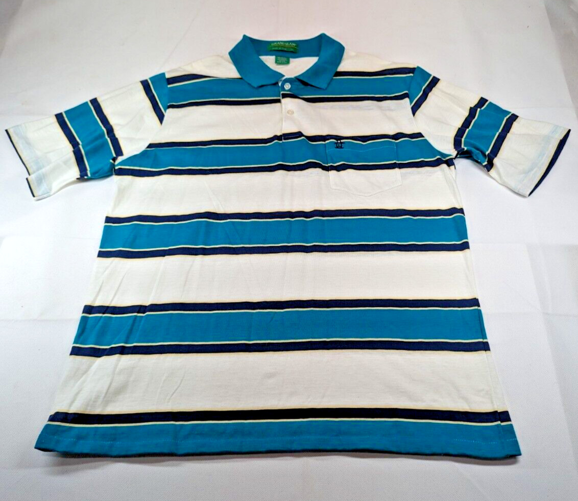 Men's Vintage Grand Slam Munsingwear Penguin Blue Striped Golf