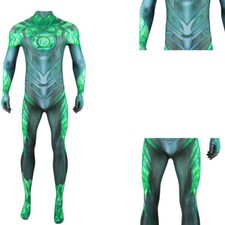 Upgraded Green Lantern Jumpsuit Superhero Suit Cosplay Costume Halloween Tights