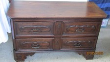 r360 Antico cassettone LUIGI XIV legno noce massello 2 tiretti- Epoca primi 1800