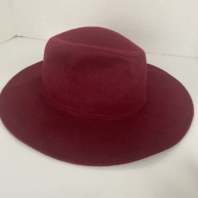 NEW I.N.C. INTERNATIONAL CONCEPTS women\'s adjustable fit band hat in dark red INC Womens Maroon Panama 40% wool Hat W Band International  main image 3