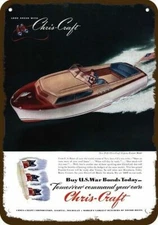 1945 CHRIS CRAFT 23' EXPRESS CRUISER WOOD BOAT Vintage Look DECORATIVE METAL SIG