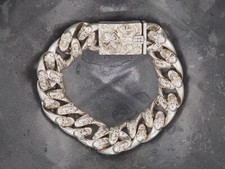 Original Memento Mori Design, Geisterschädel silber bedecktes Bordsteinarmband