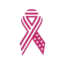 American USA Awareness Ribbon With Stars Die Cut Decal 5"(H) x 2.75"(W) Made USA