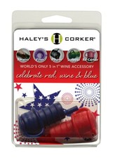 Haley's Corker Celebrate Red Wine & Blue Combo 2-Pack Red & Blue Aerator Stopper