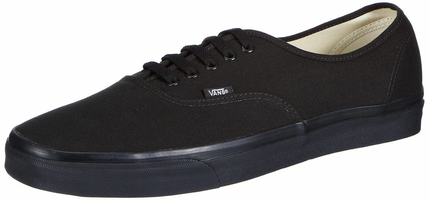 vans authentic black canvas skate shoes