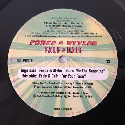 Force & Styles / Fade & Dair   Show Me The Sunshine / For Your Face (12 , Ltd)