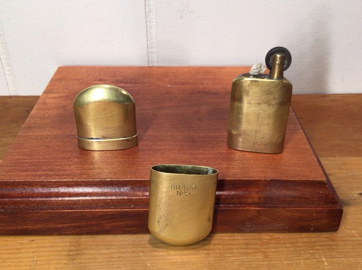brass cigarette lighter VTG. ‘40’s,Smokestone, Brass No 5,Cigarette Trench Pocket Lighter,2.75”L X  1” W